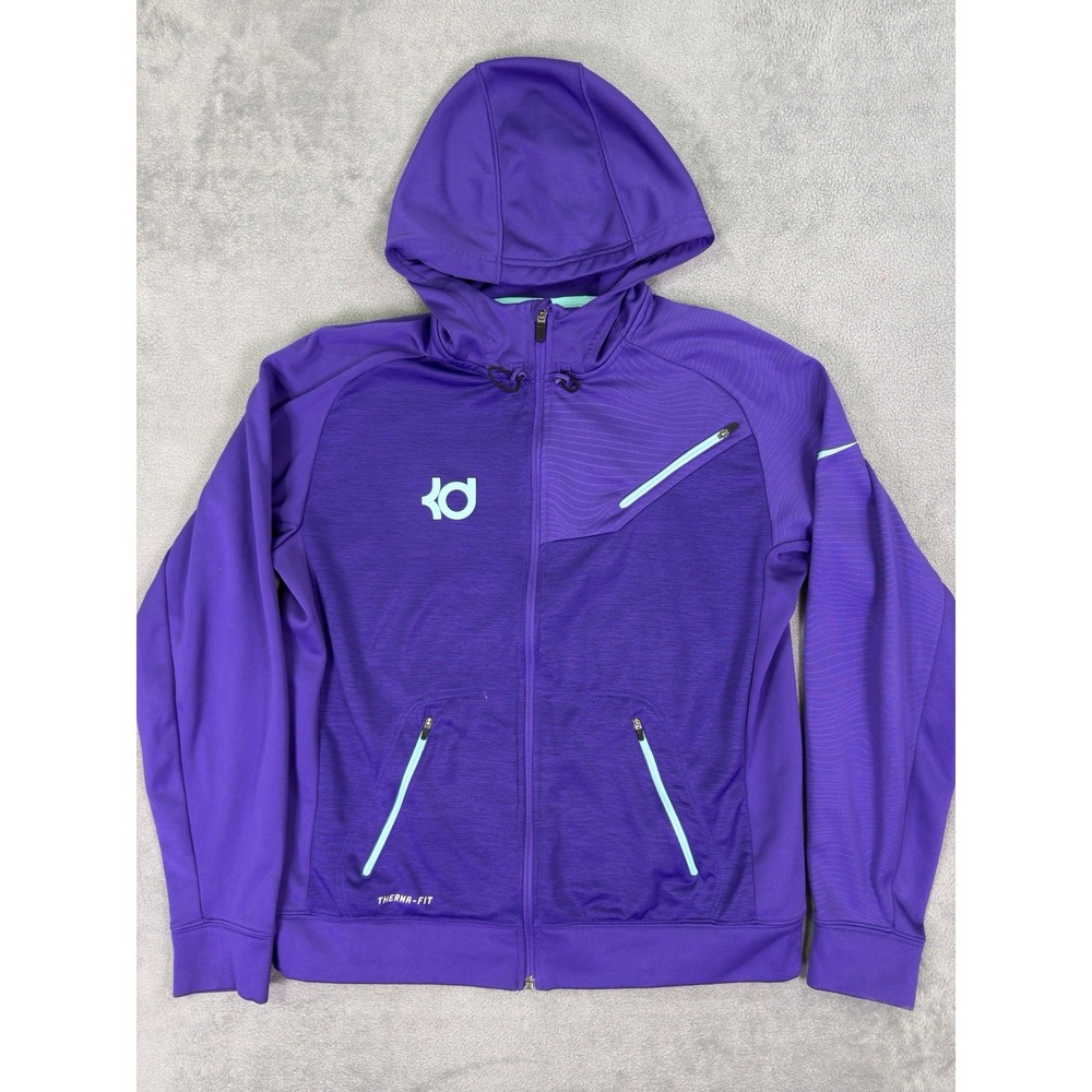 Nike Hoodie Jacket Mens Large Purple KD Kevin Durant Therma-Fit Fleece Lined